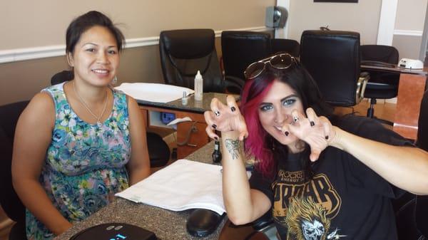 Jessica Meuse with Tracy's designs