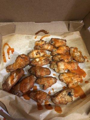 Cold half assed coated hot wings.