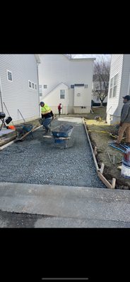 Driveway in process