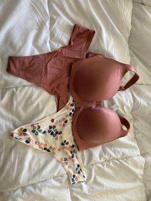 Recent purchases during the $29 Bra Sale, Stunning Support Smooth Balconette in Clay Rose, and coordinating Thongs.