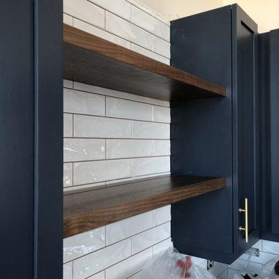 walnut shelving