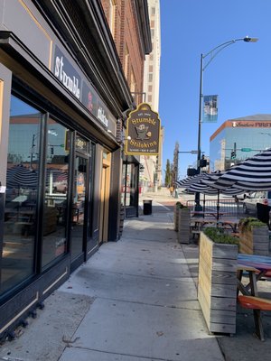 Patio tables outside - West Market St