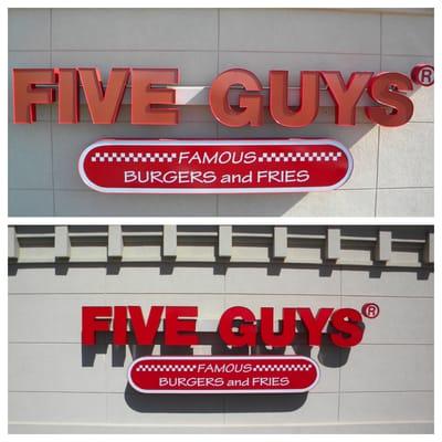 imagebrite refreshed this building sign for Five Guys!