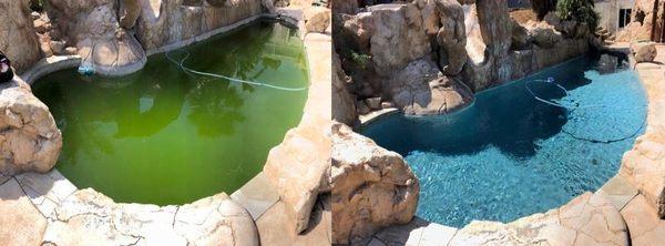 Chlorine Wash- green to blue in one day.