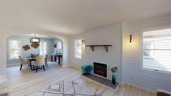 Beautiful shiplap fireplace feature wall!