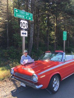 Cruising HWY 101 & 1 in our '64 Dart.