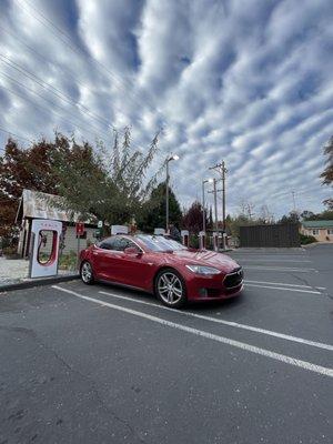 Tesla charging station.