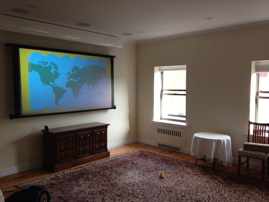 100" Screen Innovations Black Diamond Motorized with 5.1 in-ceiling surround sound