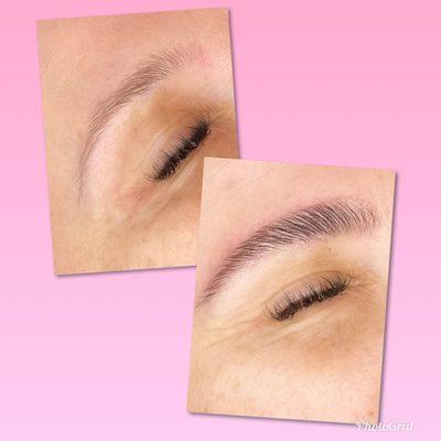 Brow lamination, wax, tint and classic lashes