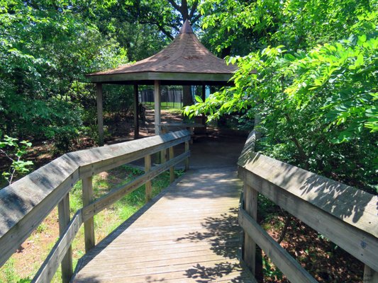 A view of the covered pavilion from the overlook.