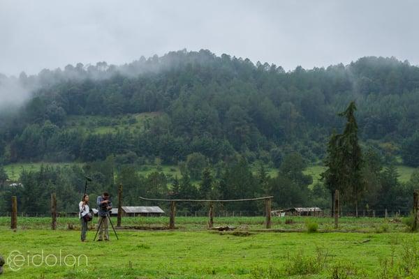 Co-founders & co-directors Ben Crosbie and Tessa Moran filming in Michoacan, Mexico.