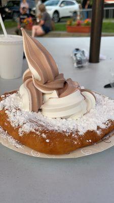 Fried dough with ice cream