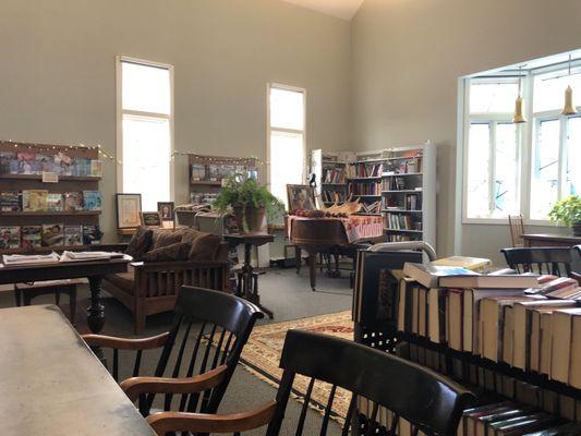 View from one of the library work areas for patrons