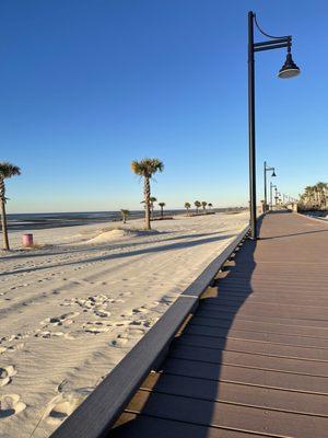 Biloxi Beach just a few steps away from Waffle House