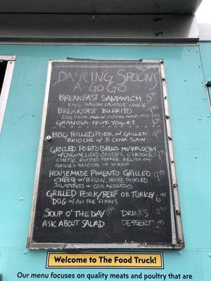 Opening Menu. 
Menus are seasonal so get ready because it's about to change!  Just waiting for a little more sunshine.