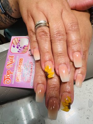 Ombré fill with 3D Flowers