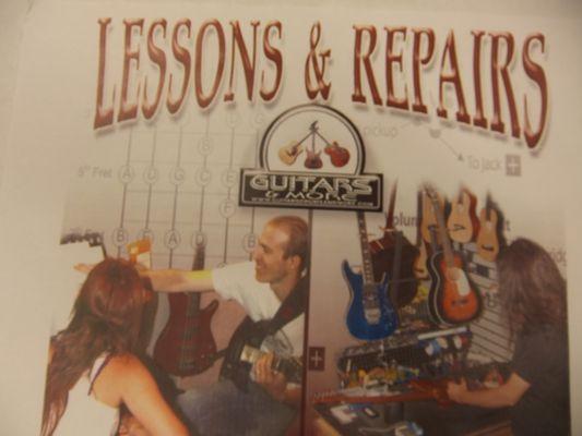 Lessons Sign up quick!! we have some spots open for guitar, ukulele and drums private lessons or class. Repair turn around time is Quick on