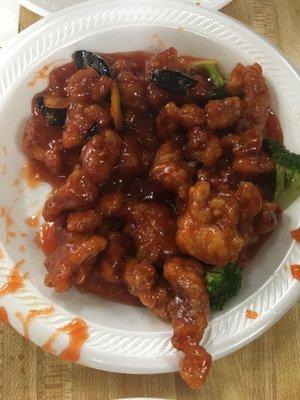 Orange chicken - half cause we ate he other half already LOL