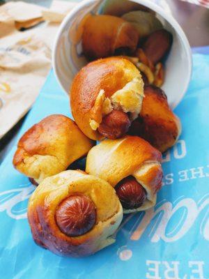 Mini pretzel dogs