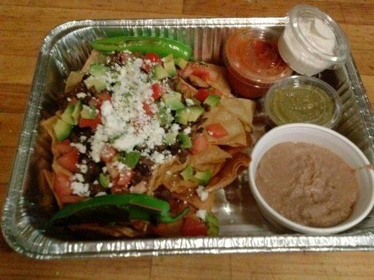 Nachos to the next level! Even the tortillas are freshly made. The salsas were absolutely delicious and authentic.