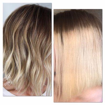 In the first picture is the hair color I wanted and in the second pictures is the color they made me.