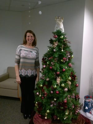 Christie Moretti, Community Relationship Manager, attending DE  Hospice Festival of Trees. Our tree was donated to the Helen Graham Center.