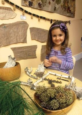 Imaginative play using natural materials.