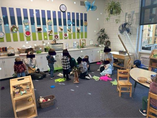 Classroom 2- kids learning about stick bugs.