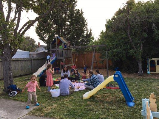 Backyard party with some of the families!