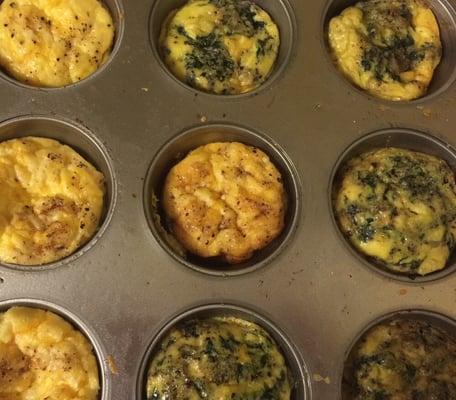 Breakfast on the go. Mini Spinach & Cheese Frittatas