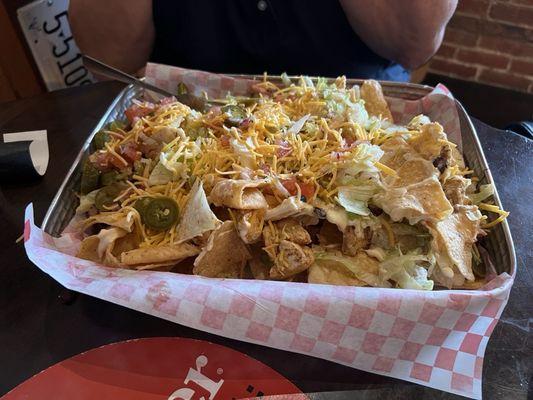 Half order of chicken trashcan nachos.