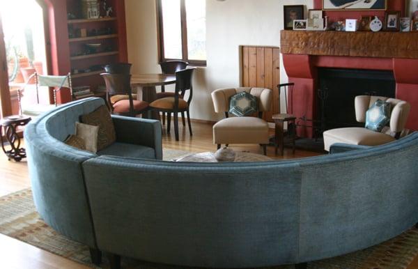 Los Feliz Living Room incorporating several unusual vintage, custom and  international pieces.