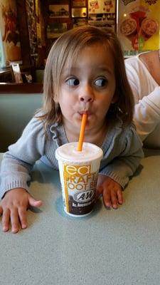 Baby just had to have a shake!!  We love there floats and shakes.