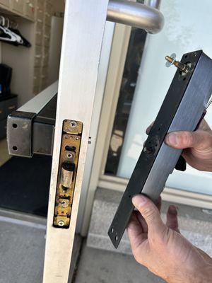 Commercial lock installation