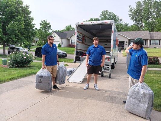 Moving pads to protect your stuff during the move.