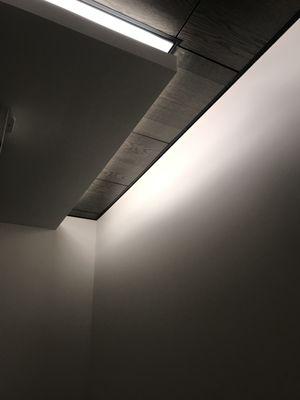 Lighting strips to compliment paint and wood