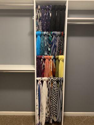 Custom designed Scarf storage in a closet designed and installed by Memphis Garage & Closets in Cordova, TN.