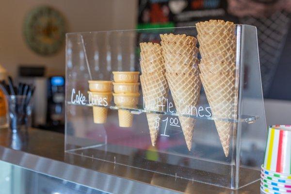 Waffle and cake cone options