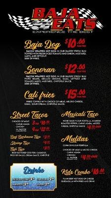 Our menu changes depending on the type of event so please call ahead of time if you're craving something specific!