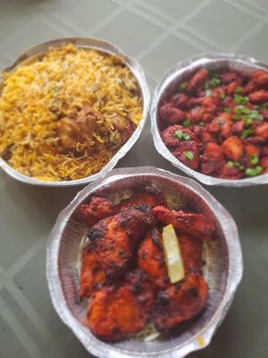 Chicken Biryani, Chicken 65 & Chicken Tikka