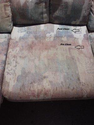 Upholstery cleaning before and after