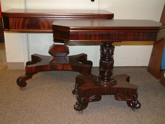 Mahogany Folding Game Tables