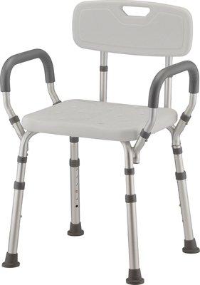 PMI ProBasics™ Shower Chair, with Back and Padded Arms, 16" Seat, Seat Depth 13.5" 300 lb Capacity, Depth 21" 18.5"