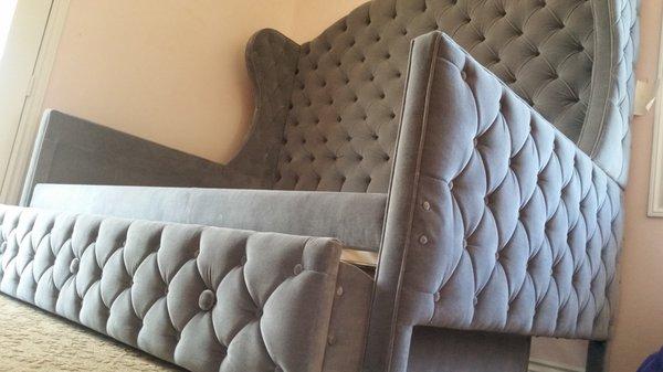 Bed upholstered with pullout guest bed