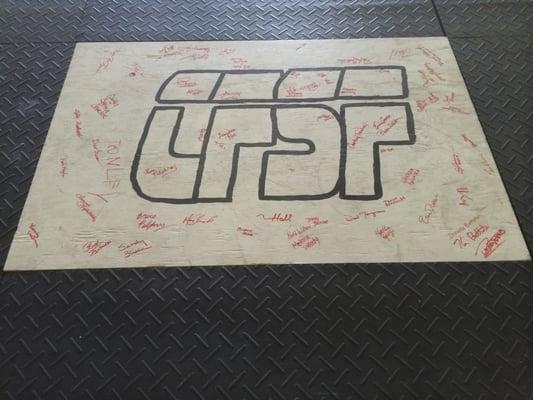 After one workout you get to sign the platform. Everyone that steps foot in here is family! Come join ours!