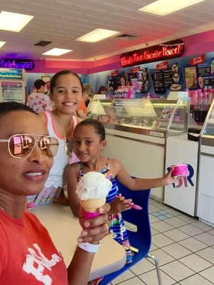 My kids are so excited to be here . Baskin Robin are their favorite Ever place .