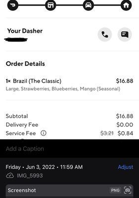 Here is a screenshot of my order with some meta data.