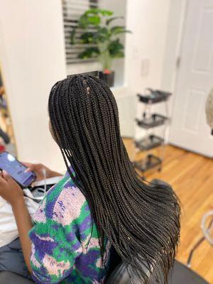 Medium small size long box braids