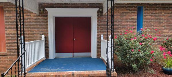 Church handrails fresh painted