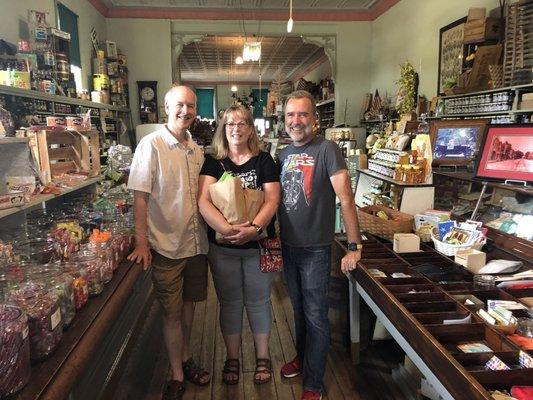 Jeffrey Kirkbride, Suanne and Glen McWherter at the Beeler Store in Pemberville, Ohio.